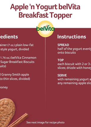 belVita Breakfast Bars Biscuits, Cinnamon Brown Sugar, Value Pack, 12 Packs (4 Biscuits Per Pack)