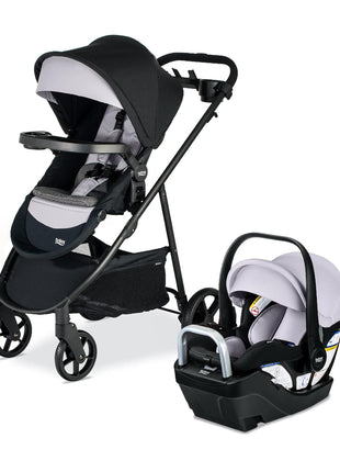 Britax Willow Brook S+ Travel System With Alpine Base — Glacier Onyx | Car Seat Stroller Combo; Brook+ Stroller & Willow S Infant Car Seat; ClickTight; Stroller Insert; Parent & Child Trays