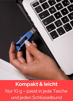 Verbatim 128GB USB 3.0 Store 'N' Go V3 Max Flash Drive - Cap-Less & PC/Mac Compatible - Blue