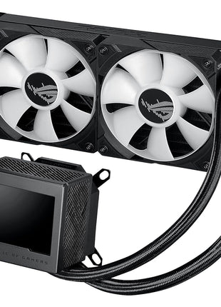 ASUS ROG Ryujin III 360 ARGB All-in-one Liquid CPU Cooler with 360mm Radiator. Asetek 8th gen Pump, 3X Magnetic 120mm ARGB Fans (Daisy Chain Design), 3.5" LCD Display, 6 Year Warranty