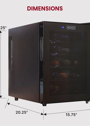 Koolatron Urban Series 20 Bottle Wine Cooler, Black Thermoelectric Wine Fridge, Freestanding Wine Refrigerator for Home Bar, Small Kitchen, Apartment, Condo, Cottage, RV