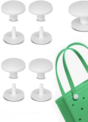 6 Sets Replacement Rivets for Beach Bag Handles Repair Replacement Rivets Button Strap Compatible for Rubber Beach Tote Bag (White)