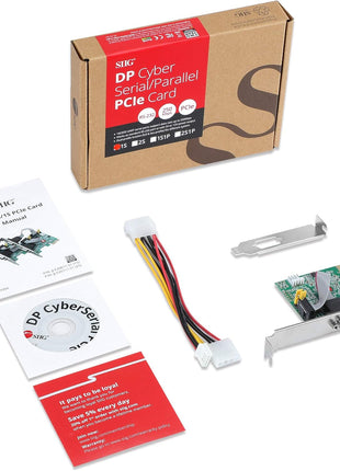 SIIG Single Serial PCIe Card Adapter, 16650 UART, Baud Rates up to 250Kbps, PCIe 2.0 x1 to 1x RS-232 Male 9-pin DB9, RS-232 5V or 12V Power, ASIX AX99100 Chipset, Dual-Profile Brackets (JJ-E20611-S1)