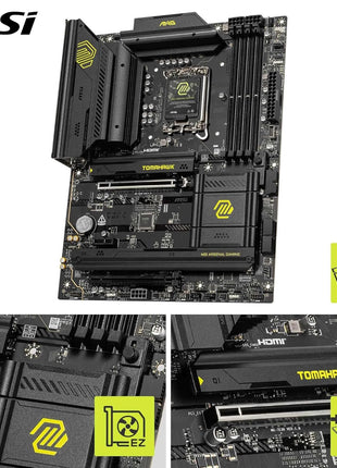 MSI MAG B860 Tomahawk WiFi Motherboard, ATX - Supports Intel Core Ultra Processors (Series 2), LGA 1851 - DDR5 Memory Boost 9200+ MT/s OC, 1 x PCIe 5.0 x16, 1 x M.2 Gen5, 5G LAN, Wi-Fi 7