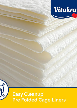 Vitakraft Cage Liners for Birds - For Parrot, Parakeet, Conure, and Cockatiel Cages White 20 inch X 18 inch 7 Count, Premium Absorbent Liner