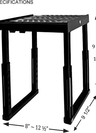 Locker Organizer Shelf, Adjustable Width and Height, Ideal Locker for School, Office, and Gym Lockers (Black)