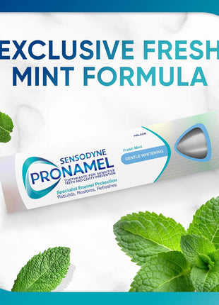 Sensodyne Pronamel Gentle Teeth Whitening Enamel Toothpaste for Sensitive Teeth, to Reharden and Strengthen Enamel, Amazon Exclusive, Fresh Mint - 4 Ounces (Pack of 4)