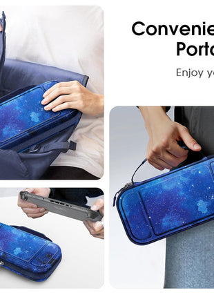 FINTIE Carrying Case for Nintendo Switch 2 (2025), Shockproof Hard Shell Switch 2 Case, Protective Cover Travel Bag with 19 Game Card & 2 Micro SD Card Slots & Inner Pocket, Starry Sky