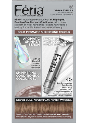 L'Oreal Paris Feria Multi-Faceted Shimmering Permanent Hair Color, B61 Downtown Brown (Hi-Lift Cool Brown), 1 Hair Dye Kit