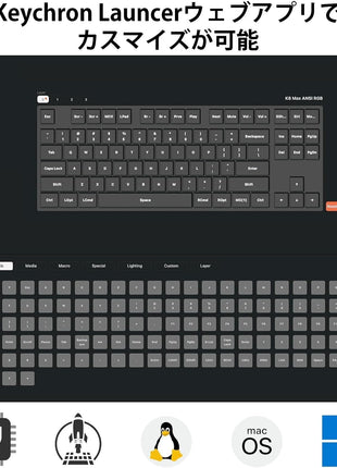 Keychron K8 MAX Wireless Mechanical Keyboard, 2.4GHz/Bluetooth/USB-C, RGB, Aluminum Frame, QMK/VIA, Programmable Macros, PBT Keycaps, For Mac Windows, Super Red Switch