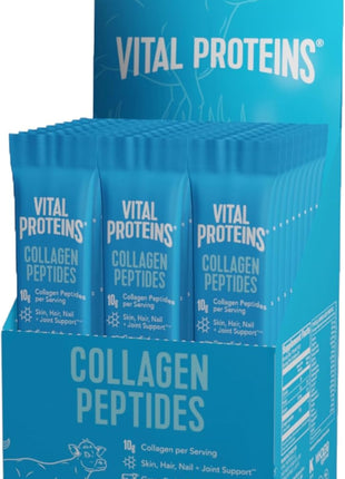 Vital Proteins Collagen Peptides Powder Travel Packs (20ct per Box) and Bovine Colostrum Supplement 90 Capsules
