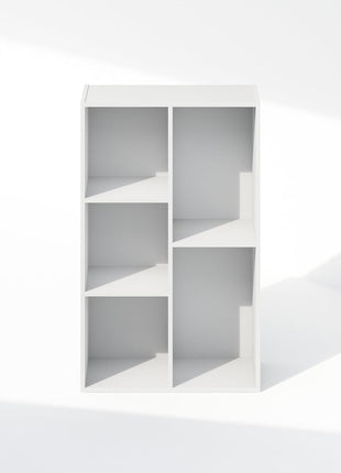 Furinno Reed Closet Organizers and Storage, 5-Cube Reversible Closet Shelves, Closet Organization Shelf, 9.4 x 19.5 x 31.5, for Bedroom, Closet, White