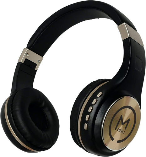 Morpheus 360 Bluetooth Headphones, Wireless Headphones Over Ear, Wireless Headset with Microphone, Black with Gold Accents, Comfortable Design HP5500G