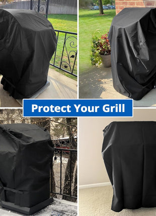 SunPatio 2 Burner Gas Grill Cover 32 inch, Heavy Duty Waterproof Small BBQ Grilling Cover, Compatible for Weber Char-Broil Nexgrill and More Grills with Collapsed Side Tables, All Weather Protection