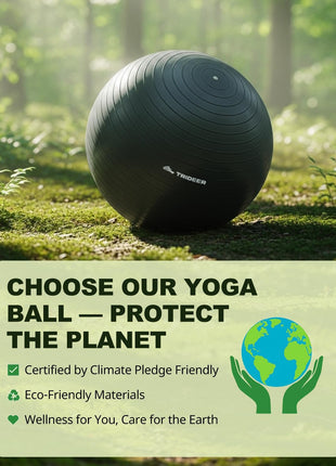 Trideer Yoga Ball for Exercise, Pregnancy & Birthing, 5 Sizes Exercise Ball for Physical Therapy, Stability, Fitness, Quick Pump Included