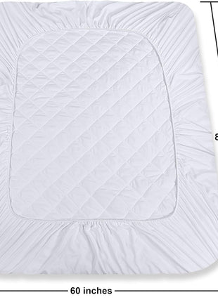 Utopia Bedding Quilted Fitted Mattress Pad, Queen Size, Elastic Fitted Mattress Topper Protector and Cover Stretches up to 16 Inches Deep, Machine Washable (White)
