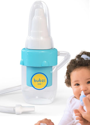 Bubzi Co Quick-Relief Baby Nasal Aspirator, Baby Nose Sucker for Sinus Congestion Relief, Reusable Snot Remover with Storage Case
