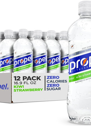 Propel, Kiwi Strawberry, Zero Calorie Sports Drinking Water with Electrolytes and Vitamins C&E, 16.9 Fl Oz (12 Count)