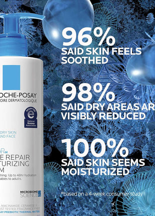 La Roche-Posay Lipikar AP+Max Triple Repair Moisturizing Body Cream,13.52oz | Face and body lotion for dry skin with shea butter and niacinamide to help moisturize and support the skin barrier.
