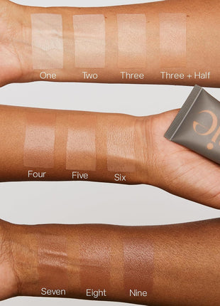 Saie Glow & Blend Duo - Slip Tint Tinted Moisturizer SPF 35 Shade Four (1.35 oz), The Big Liquid Foundation Brush (1 Count), Hydrating Glow & Seamless Blending