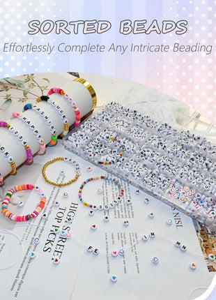 Amaney 1600pcs Acrylic Alpabet Letter Beads,31 Styles,Heart,Number,Star and Smiley Beads,4x7mm for Jewelry Making Bracelets Necklaces Key Chains