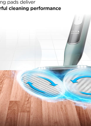 Shark Steam & Scrub Steam Mop, All-in-One Hard Floor Cleaner, Grey, S8001 | LED Headlights, 4 Dirt Grip Soft Scrub Pads Included, XL Water Tank, Swivel Steering