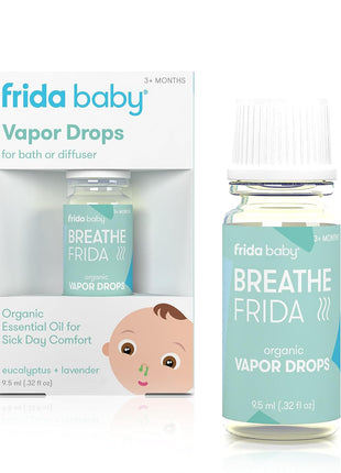 Frida Baby Breathefrida Vapor Bath Drops, Baby Congestion Relief with Eucalyptus Essential Oil for Humidifier, Aromatherapy Oil Help Baby Breathe Easy