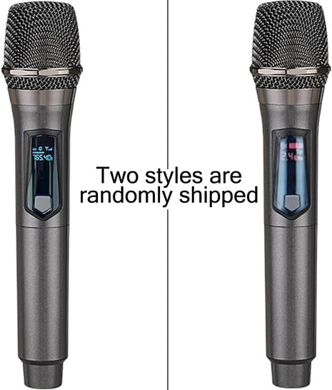 Wireless Microphone, Rechargeable Fixed Frequency Wireless Dual Microphone, Dual Handheld Dynamic Microphone,Karaoke Singing, Weddings DJ,Party, Church, Classroom use, 200 feet, Gray