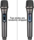 Wireless Microphone, Rechargeable Fixed Frequency Wireless Dual Microphone, Dual Handheld Dynamic Microphone,Karaoke Singing, Weddings DJ,Party, Church, Classroom use, 200 feet, Gray