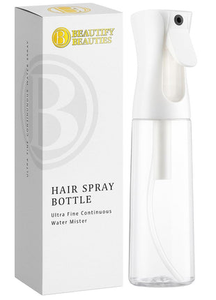 BeautifyBeauties Continuous Spray Bottle for Hair, 10.1 oz Mister Spray | Perfect for barbers, salons, household cleaning, watering plants, pet care, ironing & essential oil scents