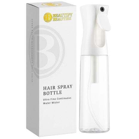 BeautifyBeauties Continuous Spray Bottle for Hair, 10.1 oz Mister Spray | Perfect for barbers, salons, household cleaning, watering plants, pet care, ironing & essential oil scents