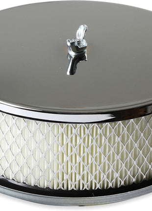 Mr. Gasket 1485 Air Cleaner - 6-1/2 Inch Diameter, 2-7/16 Tall - Chrome