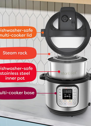 Instant Pot Duo 7-in-1 Electric Pressure Cooker, Slow Cooker, Rice Cooker, Steamer, Sauté, Yogurt Maker, Warmer & Sterilizer, Includes App with Over 800 Recipes, Stainless Steel, 8 Quart