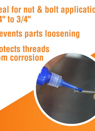 Permatex 24200 Medium Strength Threadlocker Blue, 6 ml, Automotive Threadlocker For Preventing Bolts From Loosening And Corrosion, Removable With Hand Tools