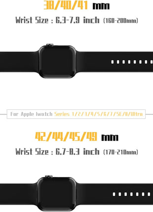 Sport Band Compatible with Apple Watch Bands 49mm 46mm 45mm 44mm 42mm 41mm 40mm 38mm, Soft Silicone Replacement Strap with Classic Clasp for iWatch Series 11 10 9 8 7 6 5 4 3 2 1 SE Ultra Women Men