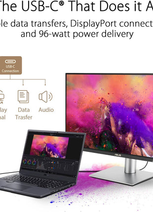ASUS ProArt Display 14 inch 1080P Portable Touchscreen Monitor (PA148CTV) - Full HD, IPS, 100% sRGB/Rec.709, Color Accuracy ΔE < 2, Calman Verified, USB-C Power Delivery, Micro HDMI, Tripod Socket