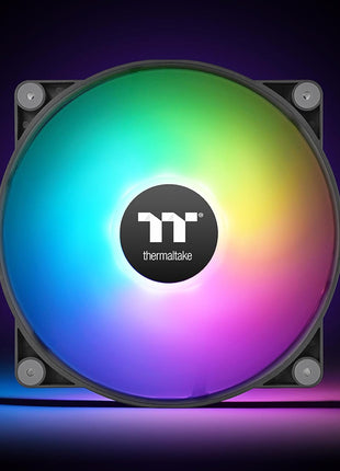 Thermaltake CT200 ARGB PWM Fan Single Pack, PWM Controlled 500~900 rpm, 5V Motherboard Sync, 16.8 Million Color 9 Addressable LEDs, Airflow 131.6 CFM, Hydraulic Bearing, 200mm, Black, CL-F179-PL20SW-A