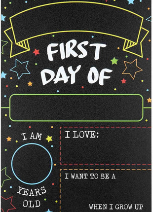 First Day Last Day of School Chalkboard Double Sided Sign - 12 inch x 7.9 inch