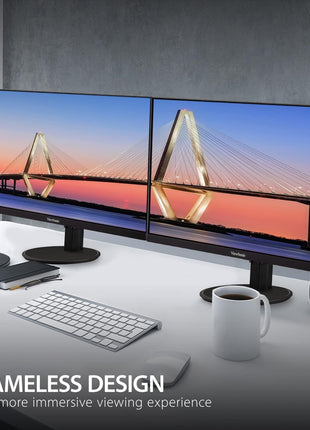 ViewSonic VA2447-MHJ 24 Inch Full HD 1080p Monitor with Advanced Ergonomics, FreeSync, 100Hz, Ultra-Thin Bezel, Eye Care, HDMI, VGA Inputs for Home and Office