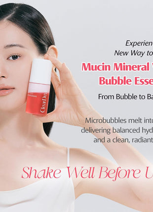 Mucin Mineral Vita Bubble First Essence Duo with Micro-Bubble Formula and 2-in-1 Toner Serum, K Beauty for Glass Skin 2.03 Fl Oz 2ea