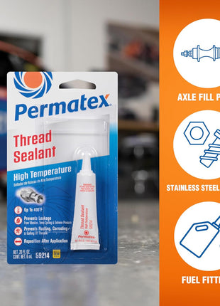 Permatex 59214 High Temperature Thread Sealant, 6 ml Tube