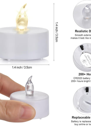 Hanzim Battery Operated LED Tea Lights: 24PACK Flameless Votive Candles Lamp Realistic and Bright Flickering Holiday Gift Long Lasting 200Hours for Seasonal & Festival Celebration Warm White