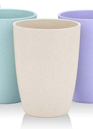 Wheat Straw Unbreakable Cup (12 oz) - Reusable Drinking Glasses Set of 5 - Dishwasher Safe Tumbler - BPA Free & Eco-Friendly (5Pcs)