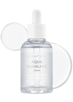 S.NATURE AQUA SQUALANE SERUM | Deeply hydrated Facial Serum for All Skin Type, Soothing, Pore Tightening and Sebum control Benefits, Korean Skin Care (1.69 Fl.Oz)