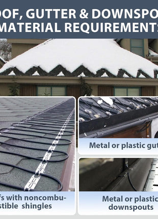 HEATIT HIRD 20 feet 5 Watts Per Foot Roof & Gutter Snow De-Icing Cable