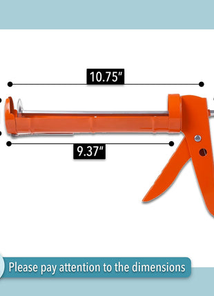 Bates- Caulking Gun, 10:1 Thrust Ratio, Orange, No Drip Sealant Gun | Silicone Application Tool for Home Repair, Bathroom and Kitchen Sealing Work