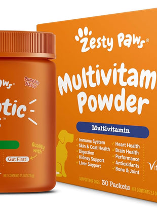 Zesty Paws Probiotic Bites Pumpkin + Multivitamin Powder for Dogs