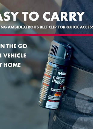 SABRE Crossfire Pepper Gel, Deploys At Any Angle, Maximizes Target Acquisition Against Multiple Threats, Belt Clip For Easy Carry, Fast Flip Top, Max Police Strength OC, Pepper Spray Option 1.5 fl oz