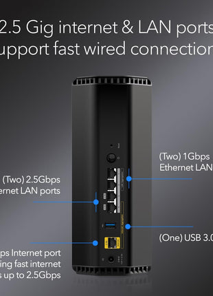 NETGEAR Nighthawk Tri-Band WiFi 7 Router (RS280S) - Router Only, BE9200 Wireless Speed (up to 9.2 Gbps) - Covers up to 2,500 sq. ft. - 2.5 Gig Internet Port ??1-Year Armor & Free Expert Help