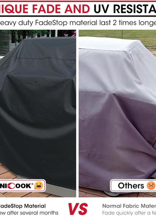 Unicook Heavy Duty Waterproof Barbecue Gas Grill Cover, 65-inch BBQ Cover, Special Fade and UV Resistant Material, Durable and Convenient, Fits Grills of Weber Char-Broil Nexgrill Brinkmann and More